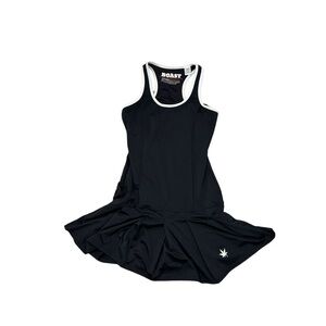 Boast Women's Black Athletic Tennis Dress Pleated Skirt Built-in Shelf Bra